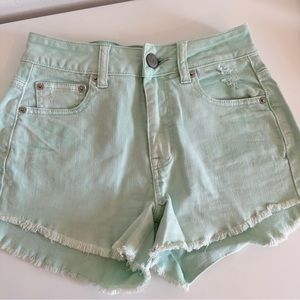 American Eagle Aqua High Rise Shorts